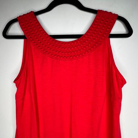 Tommy Bahama Red Embroidery Collar Shift Mini Dress Size Small - Picture 3 of 8